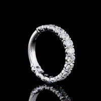 14K White Gold 3/4 Eternity Band with 16 Oval Cut Lab Diamonds - 2.09 Carat Total Weight, E-F Color, VS2 Clarity - Covaloro Fine Jewelry