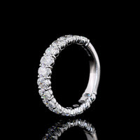 14K White Gold 3/4 Eternity Band with 16 Oval Cut Lab Diamonds - 2.09 Carat Total Weight, E-F Color, VS2 Clarity - Covaloro Fine Jewelry