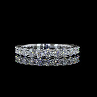 14K White Gold 3/4 Eternity Band with 17 Round Brilliant Lab Diamonds - 0.99 Carat Total Diamond Weight - Covaloro Fine Jewelry