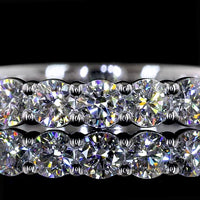 14K White Gold 3/4 Eternity Band with 17 Round Brilliant Lab Diamonds - 0.99 Carat Total Diamond Weight - Covaloro Fine Jewelry