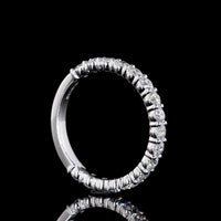 14K White Gold 3/4 Eternity Band with 17 Round Brilliant Lab Diamonds - 0.99 Carat Total Diamond Weight - Covaloro Fine Jewelry