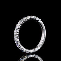 14K White Gold 3/4 Eternity Band with 17 Round Brilliant Lab Diamonds - 0.99 Carat Total Diamond Weight - Covaloro Fine Jewelry