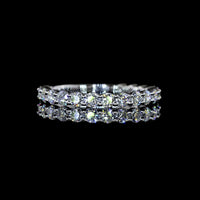 14K White Gold 3/4 Eternity Band with 19 Prong Set Round Lab Diamonds - 0.62 Carat Total Diamond Weight - Covaloro Fine Jewelry
