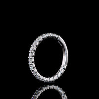 14K White Gold 3/4 Eternity Band with 19 Prong Set Round Lab Diamonds - 0.62 Carat Total Diamond Weight - Covaloro Fine Jewelry