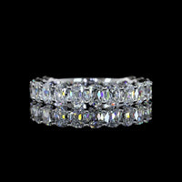 14K White Gold 3/4 Eternity Band with 2.21 Carats Antique Cushion Cut Lab Diamonds - E-F Color VS Clarity - Covaloro Fine Jewelry
