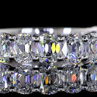 14K White Gold 3/4 Eternity Band with 2.21 Carats Antique Cushion Cut Lab Diamonds - E-F Color VS Clarity - Covaloro Fine Jewelry