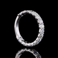 14K White Gold 3/4 Eternity Band with 2.21 Carats Antique Cushion Cut Lab Diamonds - E-F Color VS Clarity - Covaloro Fine Jewelry
