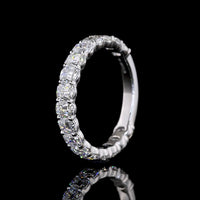 14K White Gold 3/4 Eternity Band with 2.21 Carats Antique Cushion Cut Lab Diamonds - E-F Color VS Clarity - Covaloro Fine Jewelry