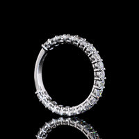 14K White Gold 3/4 Eternity Band with 21 Cushion Brilliant Cut Lab Diamonds - 2.00 Carats Total Diamond Weight - Covaloro Fine Jewelry