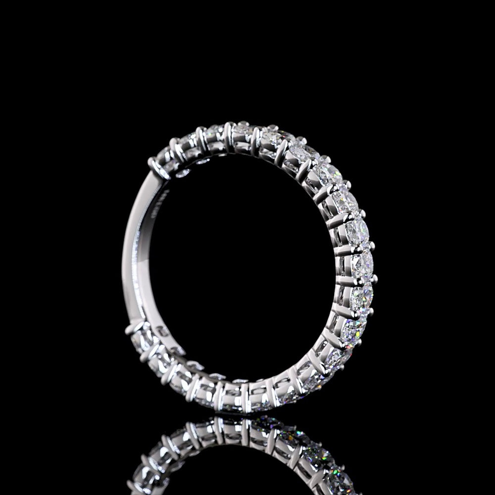 14K White Gold 3/4 Eternity Band with 21 Cushion Brilliant Cut Lab Diamonds - 2.00 Carats Total Diamond Weight - Covaloro Fine Jewelry