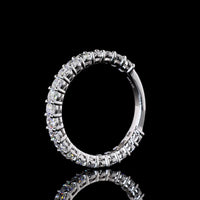 14K White Gold 3/4 Eternity Band with 21 Cushion Brilliant Cut Lab Diamonds - 2.00 Carats Total Diamond Weight - Covaloro Fine Jewelry
