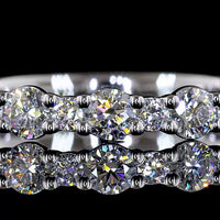 14K White Gold 3/4 Eternity Band with 21 Round Brilliant Cut Lab Diamonds - 0.79 Carats Total Diamond Weight - Covaloro Fine Jewelry