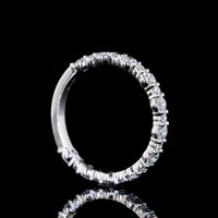 14K White Gold 3/4 Eternity Band with 21 Round Brilliant Cut Lab Diamonds - 0.79 Carats Total Diamond Weight - Covaloro Fine Jewelry