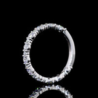 14K White Gold 3/4 Eternity Band with 21 Round Brilliant Cut Lab Diamonds - 0.79 Carats Total Diamond Weight - Covaloro Fine Jewelry