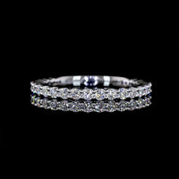 14K White Gold 3/4 Eternity Band with 23 Round Brilliant Cut Lab Diamonds - 0.57 Carat Total Weight, E-F Color VS Clarity - Covaloro Fine Jewelry