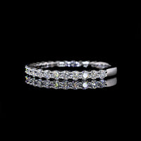 14K White Gold 3/4 Eternity Band with 23 Round Brilliant Cut Lab Diamonds - 0.57 Carat Total Weight, E-F Color VS Clarity - Covaloro Fine Jewelry