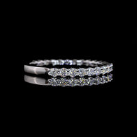 14K White Gold 3/4 Eternity Band with 23 Round Brilliant Cut Lab Diamonds - 0.57 Carat Total Weight, E-F Color VS Clarity - Covaloro Fine Jewelry