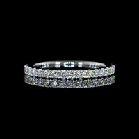 14K White Gold 3/4 Eternity Band with 25 Round Brilliant Cut Lab Diamonds - 0.63 Carats Total Diamond Weight - Covaloro Fine Jewelry