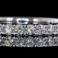 14K White Gold 3/4 Eternity Band with 25 Round Brilliant Cut Lab Diamonds - 0.63 Carats Total Diamond Weight - Covaloro Fine Jewelry