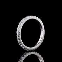14K White Gold 3/4 Eternity Band with 25 Round Brilliant Cut Lab Diamonds - 0.63 Carats Total Diamond Weight - Covaloro Fine Jewelry