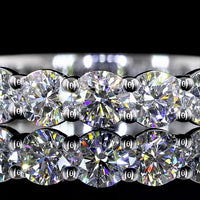 14K White Gold 3/4 Eternity Band with 30 Round Brilliant Cut Lab Diamonds - 3.08 Carats Total Diamond Weight - Covaloro Fine Jewelry