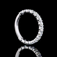 14K White Gold 3/4 Eternity Band with 30 Round Brilliant Cut Lab Diamonds - 3.08 Carats Total Diamond Weight - Covaloro Fine Jewelry