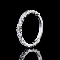 14K White Gold 3/4 Eternity Band with 30 Round Brilliant Cut Lab Diamonds - 3.08 Carats Total Diamond Weight - Covaloro Fine Jewelry
