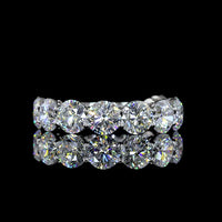 14K White Gold 3/4 Eternity Band with 4.13ctw Round Brilliant Lab Grown Diamonds in Prong Setting - Covaloro Fine Jewelry