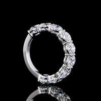 14K White Gold 3/4 Eternity Band with 4.13ctw Round Brilliant Lab Grown Diamonds in Prong Setting - Covaloro Fine Jewelry