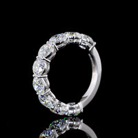 14K White Gold 3/4 Eternity Band with 4.13ctw Round Brilliant Lab Grown Diamonds in Prong Setting - Covaloro Fine Jewelry