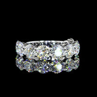 14K White Gold 3/4 Eternity Band with 9 Prong-Set Round Lab Diamonds - 4.63 Carat Total Weight - Covaloro Fine Jewelry