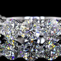 14K White Gold 3/4 Eternity Band with 9 Prong-Set Round Lab Diamonds - 4.63 Carat Total Weight - Covaloro Fine Jewelry