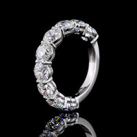 14K White Gold 3/4 Eternity Band with 9 Prong-Set Round Lab Diamonds - 4.63 Carat Total Weight - Covaloro Fine Jewelry