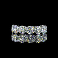 14K White Gold 3/4 Eternity Band with 9 Round Brilliant Lab Diamonds - 5.04 Carat Total Weight - Covaloro Fine Jewelry