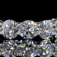 14K White Gold 3/4 Eternity Band with 9 Round Brilliant Lab Diamonds - 5.04 Carat Total Weight - Covaloro Fine Jewelry