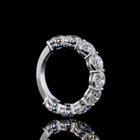 14K White Gold 3/4 Eternity Band with 9 Round Brilliant Lab Diamonds - 5.04 Carat Total Weight - Covaloro Fine Jewelry