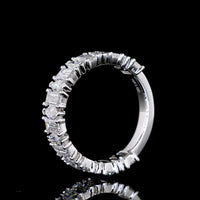 14K White Gold 3/4 Eternity Band with Alternating Marquise and Baguette Lab Diamonds - 1.73 Carat Total Weight - Covaloro Fine Jewelry