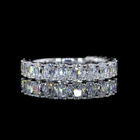 14K White Gold 3/4 Eternity Band with Antique Cushion Cut Lab Diamonds - 2.10 Carat Total Weight, E-F Color VS Clarity - Covaloro Fine Jewelry
