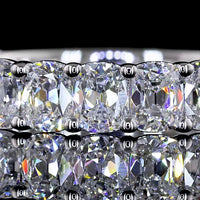 14K White Gold 3/4 Eternity Band with Antique Cushion Cut Lab Diamonds - 2.10 Carat Total Weight, E-F Color VS Clarity - Covaloro Fine Jewelry