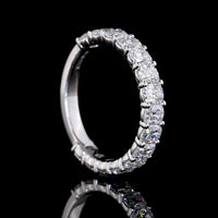 14K White Gold 3/4 Eternity Band with Antique Cushion Cut Lab Diamonds - 2.10 Carat Total Weight, E-F Color VS Clarity - Covaloro Fine Jewelry