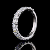 14K White Gold 3/4 Eternity Band with Antique Cushion Cut Lab Diamonds - 2.10 Carat Total Weight, E-F Color VS Clarity - Covaloro Fine Jewelry