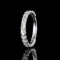 14K White Gold 3/4 Eternity Band with Asscher Cut Lab Diamonds - 1.77 Carats Total Weight, E-F VS Clarity - Covaloro Fine Jewelry