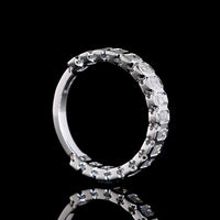 14K White Gold 3/4 Eternity Band with Bezel-Set Emerald Cut Lab Diamonds - 1.18 Carat Total Weight, E-F Color, VS Clarity - Covaloro Fine Jewelry