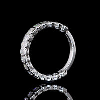 14K White Gold 3/4 Eternity Band with Bezel-Set Emerald Cut Lab Diamonds - 1.18 Carat Total Weight, E-F Color, VS Clarity - Covaloro Fine Jewelry