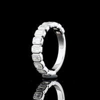 14K White Gold 3/4 Eternity Band with Bezel Set Emerald Cut Lab Diamonds - 1.26 Carats Total Diamond Weight - Covaloro Fine Jewelry