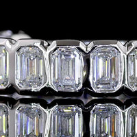 14K White Gold 3/4 Eternity Band with Bezel Set Emerald Cut Lab Diamonds - 2.03 Carat Total Weight - Covaloro Fine Jewelry