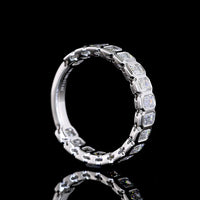 14K White Gold 3/4 Eternity Band with Bezel Set Emerald Cut Lab Diamonds - 2.03 Carat Total Weight - Covaloro Fine Jewelry