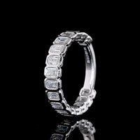 14K White Gold 3/4 Eternity Band with Bezel Set Emerald Cut Lab Diamonds - 2.03 Carat Total Weight - Covaloro Fine Jewelry