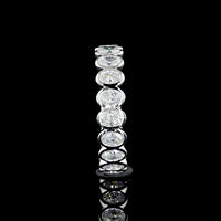 14K White Gold 3/4 Eternity Band with Bezel Set Oval Cut Lab Diamonds - 1.16 Carats Total Diamond Weight - Covaloro Fine Jewelry