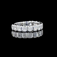 14K White Gold 3/4 Eternity Band with Bezel Set Radiant Cut Lab Diamonds - 1.35 Carats Total Diamond Weight - Covaloro Fine Jewelry